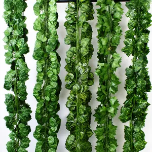 Ghirlanda di Vite di Edera Artificiale in Tessuto di Seta Piante Pensili Verdi per Decorazione Domestica Matrimonio Giardino Parete