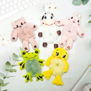 Lindos Coleteros de Peluche de Animales de Dibujos Animados Suaves de Conejo Rana Panda Elásticos Para Mujeres Niñas Accesorios Para el Cabello