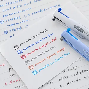 Planwith 3-in-1 retractable gel pen featuring a triangular ergonomic grip and colorful smooth ink