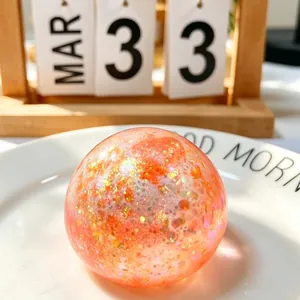 Glittery maltose syrup squishy stress ball in candy colors, slow rebound relief toy