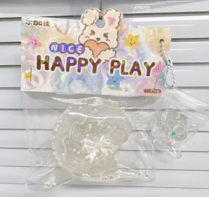 Set de jouets anti-stress squishy patte de chat et donut en TPR transparent emballé
