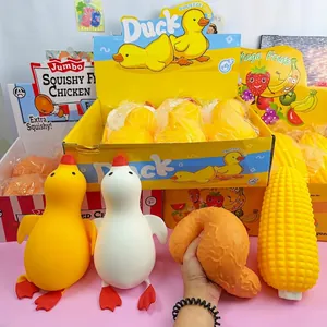 Selección de juguetes squishy gigantes de 33cm con patos, muslos de pollo y maíz antiestrés