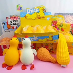 Juguetes blandos de pato gigante de 33 cm y comida para aliviar el estrés detal