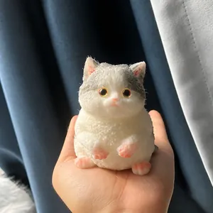 Ρεαλιστικό παχουλό γατάκι squishy παιχνίδι κατά του στρες, χειροποίητο δώρο διακόσμησης γατούλα