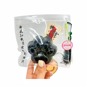 Traditional Chinese style ink black cat paw squishy stress relief toy in clear bag