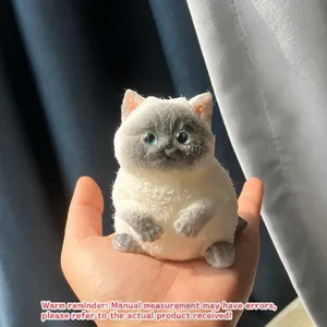 Ρεαλιστικό παχύ σιαμαίο γάτο squishy παιχνίδι κατά του στρες χαριτωμένο χειροποίητο κόσμημα