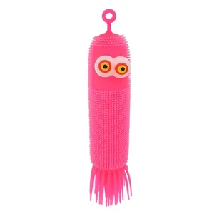 Palla a riccio rosa luminosa in gomma morbida per bambini