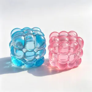 TPR Translucent Squishy Stress Relief Toy Snowflake Ice Cube Magic Cube Shape Sensory Squeeze Toy For Adults Kids Gift