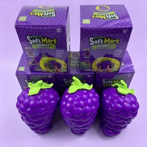 Jumbo Realistic Purple Grape Squishy Scented Slow Rising Stress Relief Toy TPR Flour Filled Simulation Fruit Squeeze Toy For Kids Adults