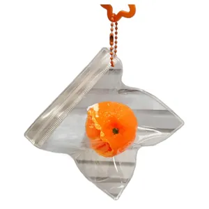 Realistisches geschältes Orangen-Squishy-Spielzeug in Schmetterlingstasche