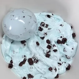 Pallina antistress artigianale in slime al burro blu tema Sea Salt Oreo per bambini