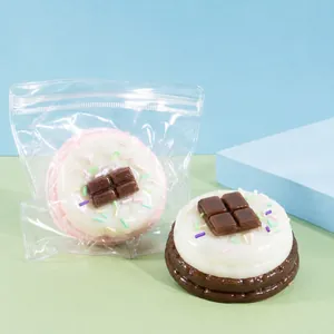 Realistische simulatie cake squishy speeltje voor stressverlichting met transparante zak