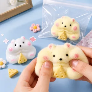 Schattige hamster squishy speelgoed voor stressverlichting met zachte siliconen