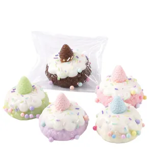 Assorted colorful slow-rebound silicone puff cake squishy toys for stress relief