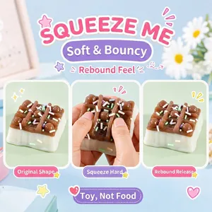 Simulation Ultra Soft Souffle Cake Squishy Slow Rebound Stress Relief Toy For Kids Adults Simulation Food Play Fidget Toy Gift