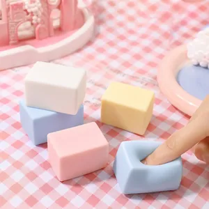Simulation Soft Tofu Squishy Toy Macaron Color Slow Rebound Stress Relief Toy Cute Tofu Block Decompression Gift For Kids Office Adults