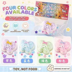 Colorful butterfly milk cake squishy toys for stress relief and fun sensory play