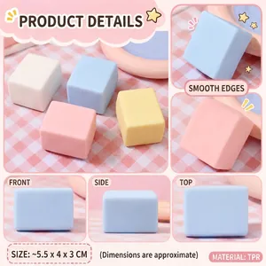Macaron colored soft tofu squishy stress relief toy made of TPR material for adults and kids