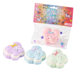 Set of 4 butterfly heart shaped slow rebound squishy stress relief toys in pastel colors