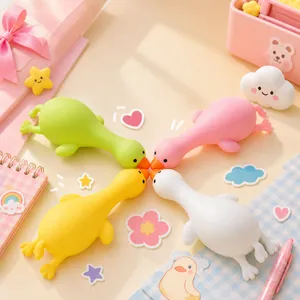 Set of four colorful TPR cartoon duck squeeze toys for creative stress relief and fun