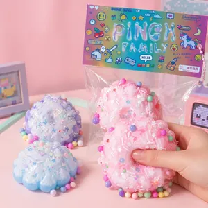 Jouet Squishy Burger Simulé Rebond Lent Soulagement du Stress Couleurs Macaron Jouet Alimentaire Mignon pour Enfants Adultes