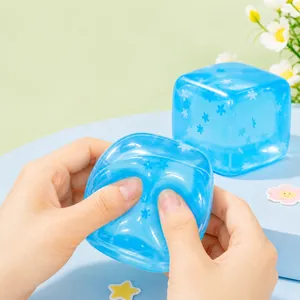 Translucent Blue Snowflake Ice Cube Squishy Slow Rebound Maltose Texture Stress Relief Toy For Adults Teens Office Desk Decor