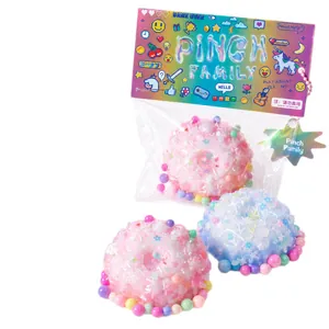 Jouet squishy donut coloré mignon pour soulager le stress avec perles et paillettes