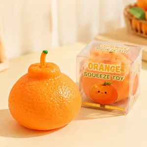 Realistic Orange Squishy Toy Stress Relief Slow Rising Squeeze Toy For Kids Adults Office School Gift Orange Fruit TPR Material