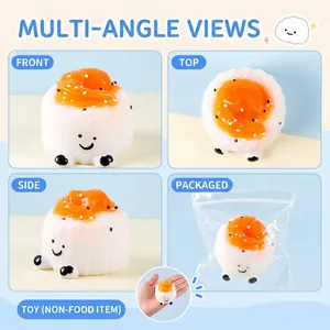 Juguete squishy de sushi de camarón de rebote lento con cara sonriente para el estrés
