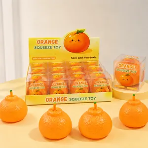 Simulation orange squeeze toy slow rising stress relief squishy ball with display box
