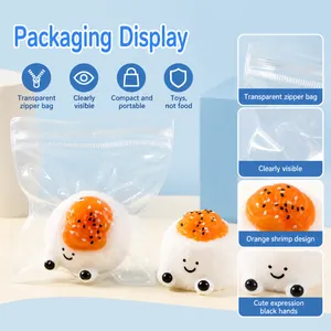 Juguete antiestrés squishy de sushi de camarones con embalaje de bolsa transparente