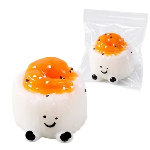 Lindo juguete squishy de sushi de camarones para aliviar el estrés con textura suave