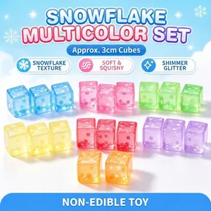 Weiche Schneeflocken-Stressabbau-Würfel mit Glitzer 3cm buntes Spielzeugset Set