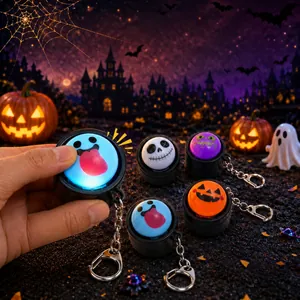Halloween Leuchtknopf-Schlüsselanhänger Stressabbau-Spielzeug mit Geist-Mustern