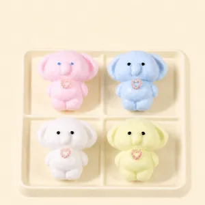 Schattige olifant squishy stressverlichting speelgoed set in vier pastelkleuren