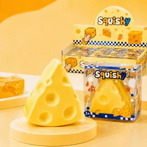 Cheese Shaped Squishy Toy Slow Rising Stress Relief Squeeze Toy For Kids Adults Creative Food Simulation Sensory Toy Yellow