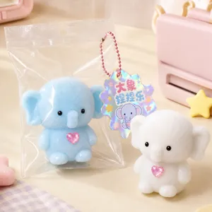 Schattig gevlokt olifant squishy stressverlichtend speelgoed met hartjesdetail