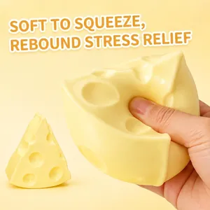 Slow rebound cheese squishy toy designed for stress relief and sensory fidget play