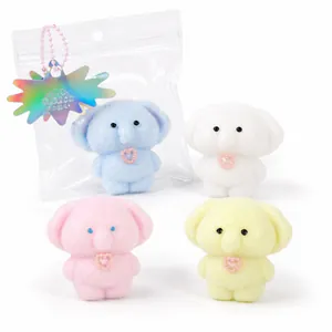 Set van vier kleurrijke schattige olifant squishy stressverlichting speelgoed