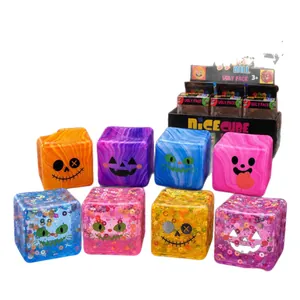 8er-Set Halloween-Würfel-Squishy-Spielzeuge mit Monstergesichtern zum Stressabbau