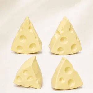 Realistic triangle cheese squishy toy with slow-rebound texture for creative stress relief