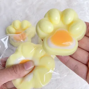 Πατούσα Γάτας Squishy Αυγό Ποσέ Παιχνίδι Ανακούφισης Άγχους Μαλακό TPR Αισθητηριακό Fidget Toy Για Ενήλικες Παιδιά Δώρο