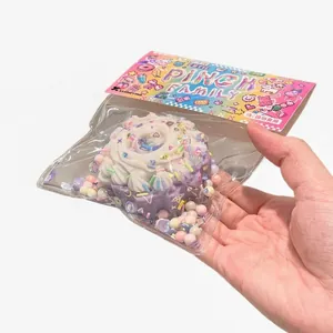 Scented soft taro cake squishy toy with cream topping for slow rising stress relief