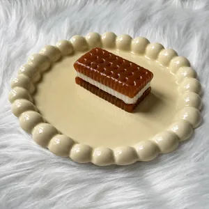 Close-up of a realistic long sandwich biscuit slow rebound squishy stress relief toy