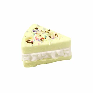 Realistic Basque cake slice squishy toy for stress relief and sensory play.