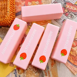 Scented pink strawberry milk brick PU slow rebound squishy stress relief toy for kids