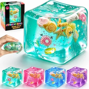 Ωκεανός Κοχύλι Παγοκύβος Squishy Παιχνίδι Δημιουργική Γέμιση Μαλτόζης Αργή Επαναφορά Παιχνίδι κατά του Στρες για Παιδιά Ενήλικες Γραφείο Αισθητηριακό Παιχνίδι