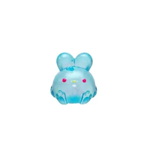 Translucent blue rabbit squishy toy, cute slow rebound stress relief sensory toy.