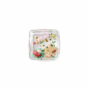 Christmas themed maltose ice cube squishy toy with gingerbread man