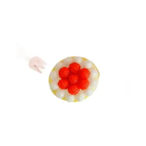 Cute slow-rebound raspberry cake squishy toy for stress relief and sensory play